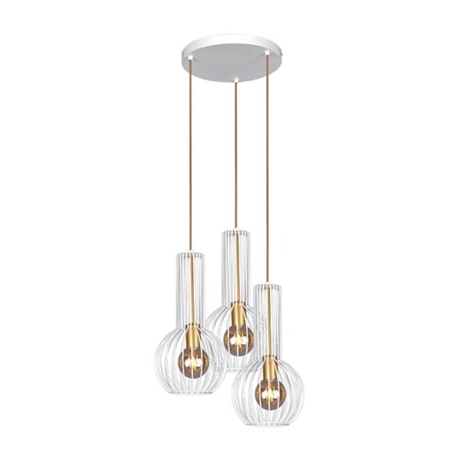 Biało-złota druciana lampa wisząca loft - S136-Morta Lumes One Size Edinos.pl