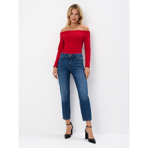 Mohito - Jeansy mom slim - niebieski ze sklepu Mohito w kategorii Jeansy damskie - zdjęcie 175110947