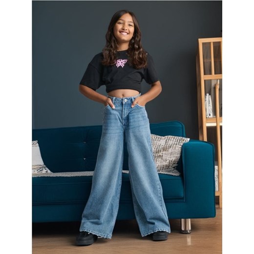 Sinsay - Jeansy wide leg - szary Sinsay 158 Sinsay