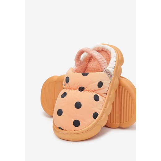 Pomarańczowe Nakrapiane Kapcie na Piankowej Podeszwie z Odkrytą Piętą i Renee 26-27 renee.pl