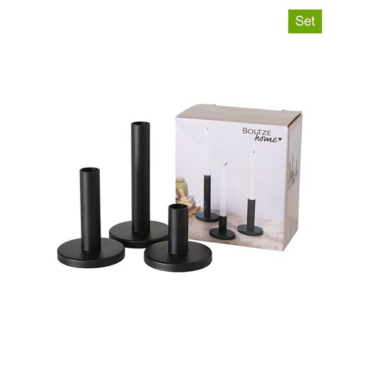 Boltze Świeczniki (3 szt.) &quot;Malko&quot; w kolorze czarnym - wys. 16 cm ze sklepu Limango Polska w kategorii Świeczniki - zdjęcie 175119356
