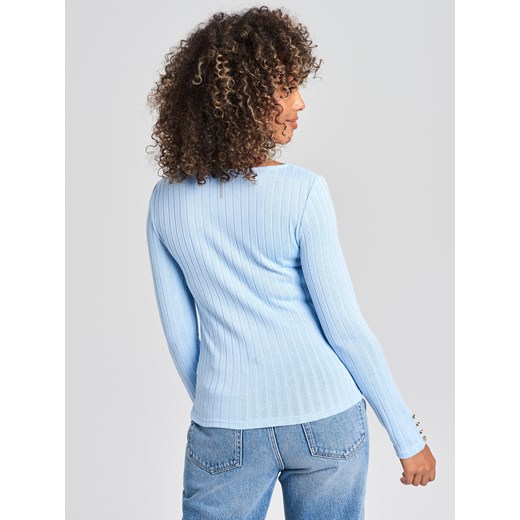 Sinsay - Bluzka z długimi rękawami - błękitny Sinsay XS Sinsay