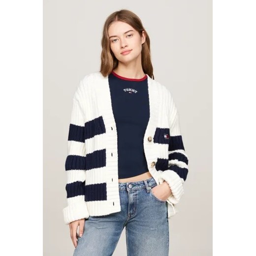 Tommy Jeans Kardigan | Oversize fit | z dodatkiem wełny ze sklepu Gomez Fashion Store w kategorii Swetry damskie - zdjęcie 175122686