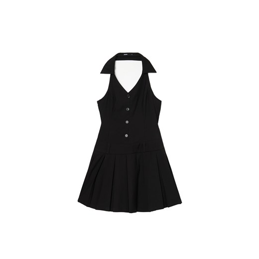 Cropp - Czarna sukienka mini z kołnierzykiem - czarny ze sklepu Cropp w kategorii Sukienki - zdjęcie 175122927