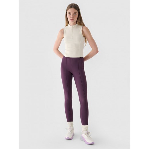 Damski top slim basic 4F 4FRAW24TSLEF182 - biały ze sklepu Sportstylestory.com w kategorii Bluzki damskie - zdjęcie 175123319