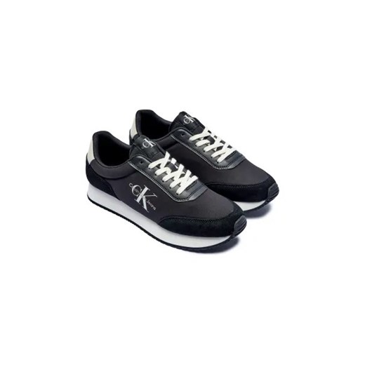 Buty sportowe męskie Calvin Klein czarne ze skóry sznurowane