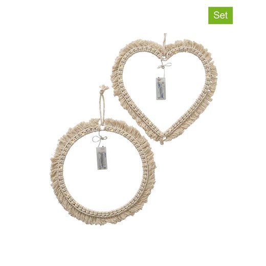 Boltze Zawieszki dekoracyjne LED (2 szt.) &quot;Wilga&quot; w kolorze jasnobrązowym - 35 cm ze sklepu Limango Polska w kategorii Oświetlenie led - zdjęcie 175131336