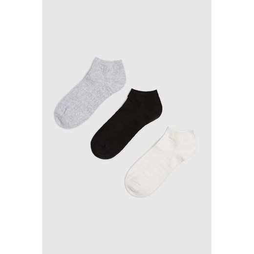 3 pack skarpetek, biały, szary, czarny ze sklepu Moodo.pl w kategorii Skarpetki damskie - zdjęcie 175131966