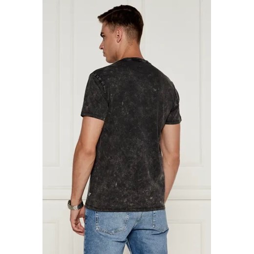 T-shirt męski Guess z bawełny czarny na wiosnę