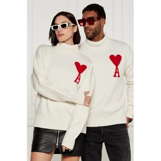 AMI Paris Wełniany sweter | Loose fit Ami Paris XS Gomez Fashion Store
