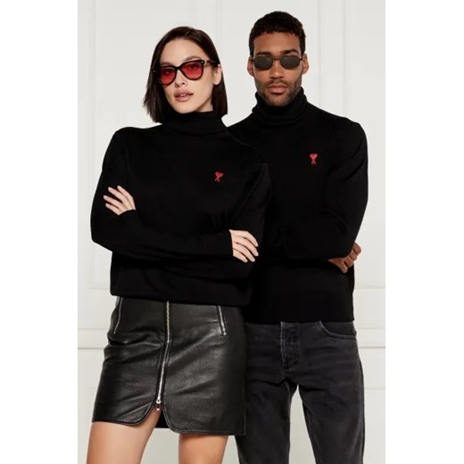 AMI Paris Wełniany golf | Regular Fit ze sklepu Gomez Fashion Store w kategorii Swetry damskie - zdjęcie 175132487