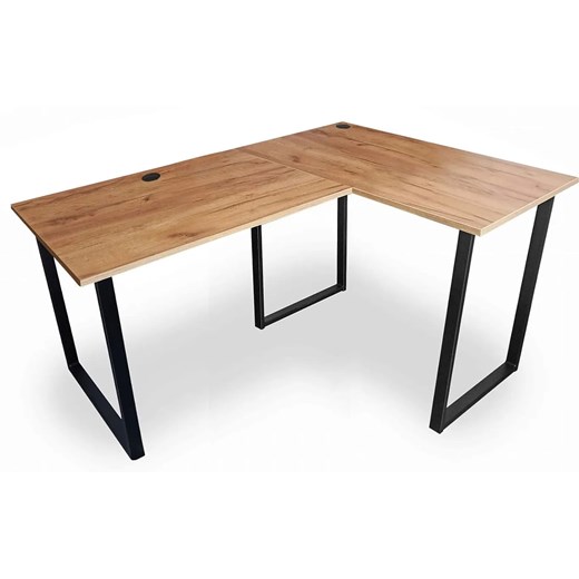 Narożne biurko na metalowych nogach 150x90x60 dąb craft złoty - Verdot ze sklepu Edinos.pl w kategorii Biurka i sekretarzyki - zdjęcie 175134875