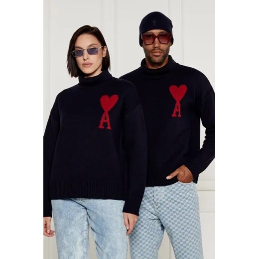 AMI Paris Wełniany golf | Classic fit ze sklepu Gomez Fashion Store w kategorii Swetry damskie - zdjęcie 175138688