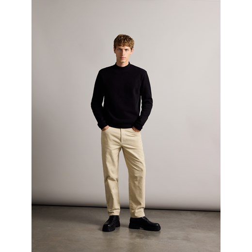 Reserved - Sztruksowe spodnie straight - złamana biel Reserved 31 Reserved