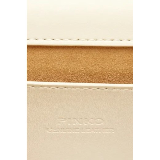 Listonoszka Pinko elegancka skórzana beżowa na ramię