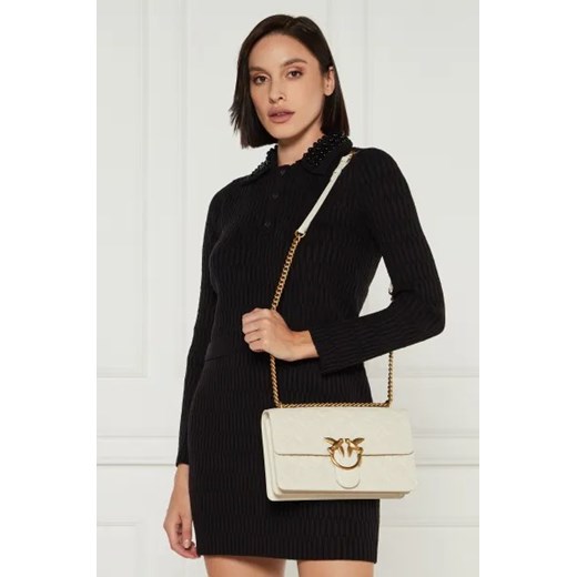 Listonoszka Pinko na ramię matowa skórzana elegancka