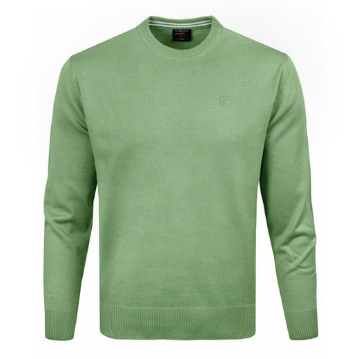 Klasyczny Wełniany Sweter, Okrągły Dekolt (U-Neck) - Pako Jeans - Miętowa Zieleń SWPJNSbasicMT ze sklepu JegoSzafa.pl w kategorii Swetry męskie - zdjęcie 175148708