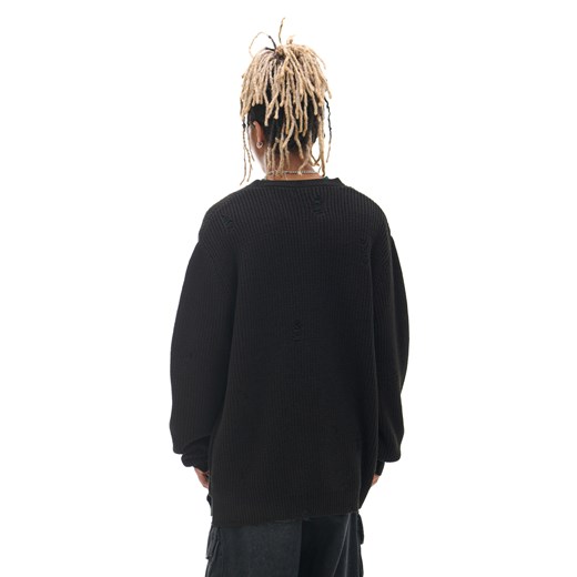 Cropp - Żakardowy sweter ze strzępieniami - czarny Cropp S Cropp