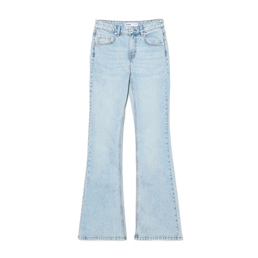 Cropp - Jasne jeansy skinny flare - niebieski Cropp 32 Cropp