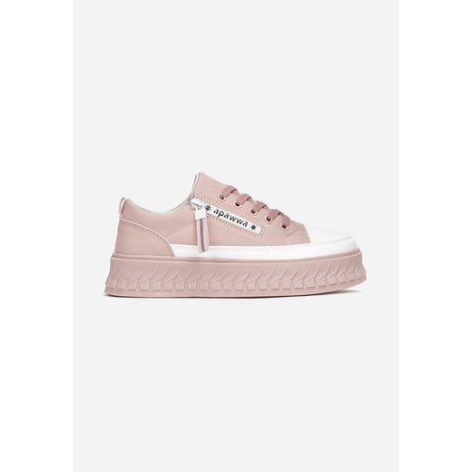 Różowe Buty Sportowe Sneakersy na Żłobionej Platformie ze Skórzaną Wkładką Oilitana ze sklepu renee.pl w kategorii Buty sportowe dziecięce - zdjęcie 175149986