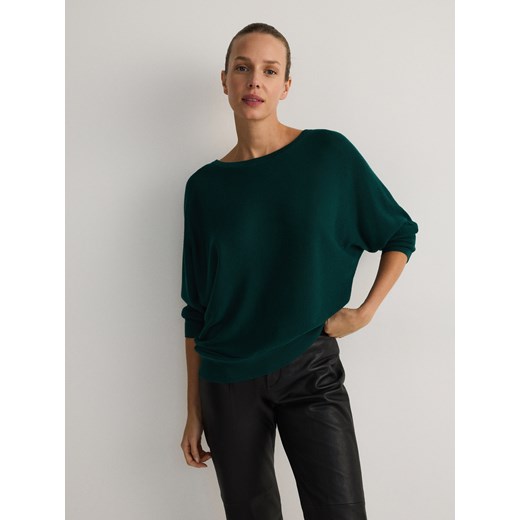 Reserved - Bluzka kimono - ciemnozielony Reserved L Reserved