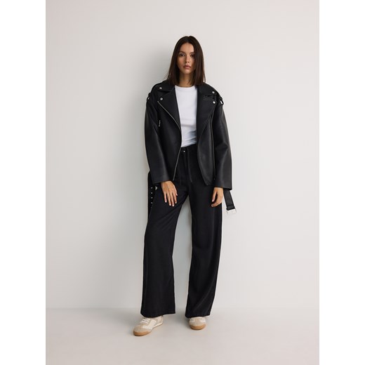 Reserved - Longsleeve z prążkowanej dzianiny - biały Reserved S Reserved