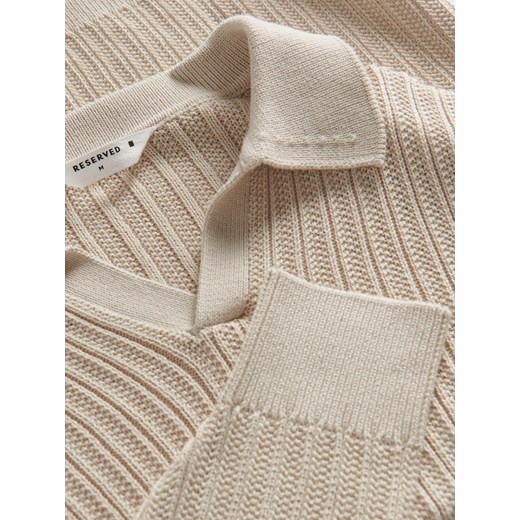 Reserved - Sweter polo - beżowy Reserved L Reserved