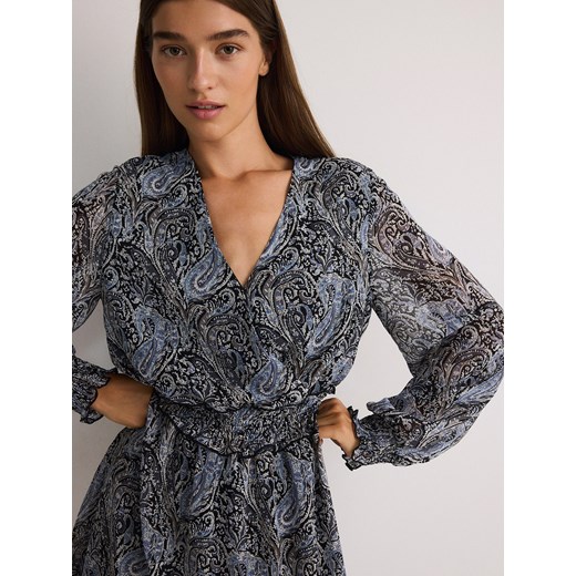 Reserved - Sukienka we wzór - czarny Reserved S Reserved