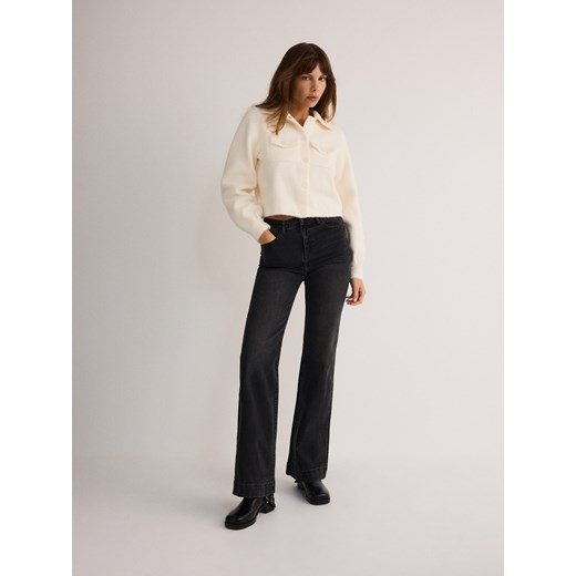 Reserved - Kardigan z puszystego materiału - złamana biel Reserved M Reserved