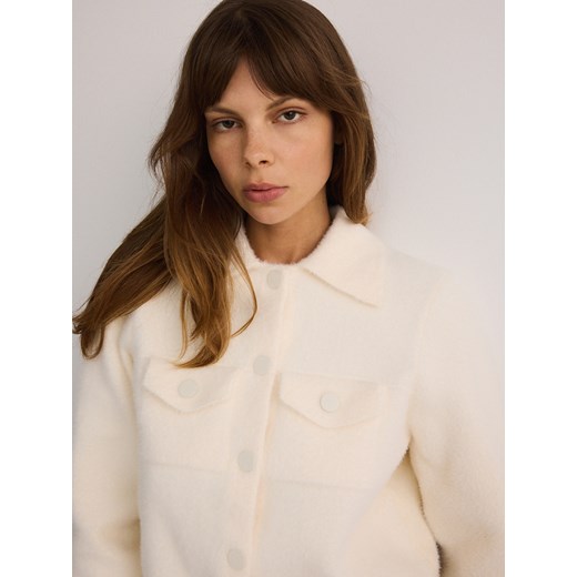 Reserved - Kardigan z puszystego materiału - złamana biel Reserved M Reserved