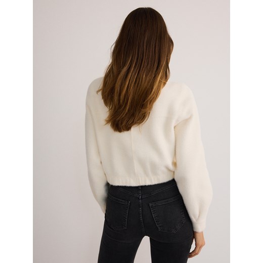 Reserved - Kardigan z puszystego materiału - złamana biel Reserved XL Reserved