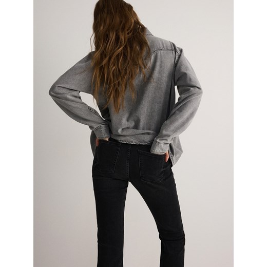 Reserved - Jeansy flare high waist - czarny Reserved 42 Reserved