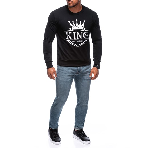 Bluza męska bez kaptura 1680B - czarna Other L/XL Edoti