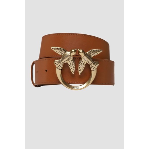 PINKO Brązowy pasek Love Berry H4 Belt, Wybierz rozmiar XS Pinko XS outfit.pl wyprzedaż
