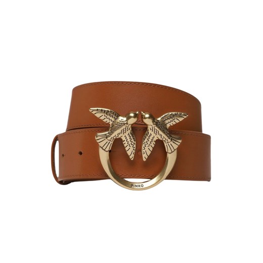 PINKO Brązowy pasek Love Berry H4 Belt, Wybierz rozmiar XS Pinko S promocyjna cena outfit.pl