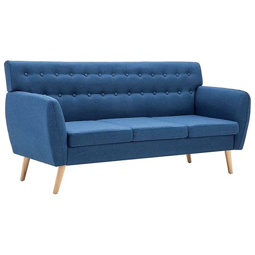 3 osobowa niebieska sofa pikowana F6-G11 ze sklepu Edinos.pl w kategorii Sofy i kanapy - zdjęcie 175163659