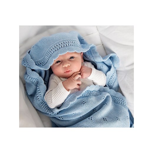 Lullalove Kocyk "Daisy" w kolorze niebieskim Lullalove 80x100 cm Limango Polska okazja