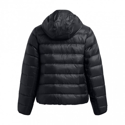 Damska kurtka z puchem naturalnym Under Armour Legend Down Hooded Jacket - czarna ze sklepu Sportstylestory.com w kategorii Kurtki damskie - zdjęcie 175165406