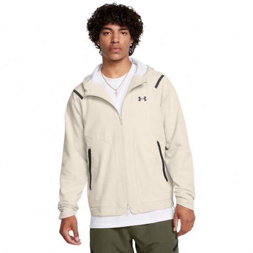Męska kurtka przejściowa Under Armour UA Unstoppable Jacket Lc - biała ze sklepu Sportstylestory.com w kategorii Kurtki męskie - zdjęcie 175165519