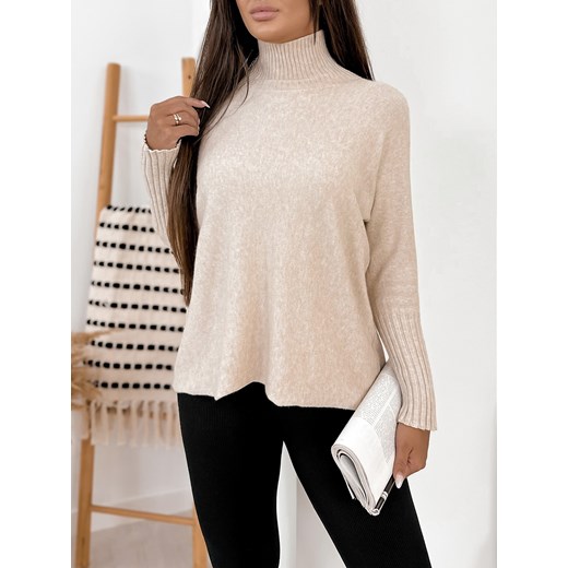sweter effar beżowy one size ze sklepu UBRA w kategorii Swetry damskie - zdjęcie 175166925