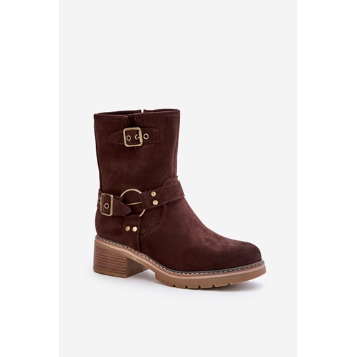 Botki jesienne z zamszu 