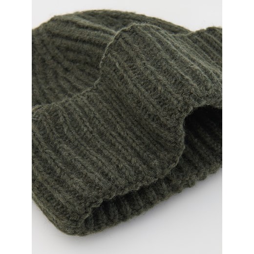 Reserved - Czapka beanie z domieszką wełny - zielony Reserved ONE SIZE Reserved