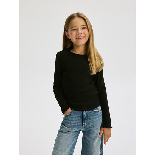 Reserved - Prążkowana koszulka - czarny Reserved 134/140 (8-9 lat) Reserved