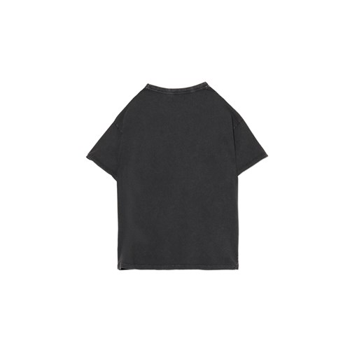 Cropp - Szary T-shirt z kolorowym nadrukiem - szary Cropp L Cropp
