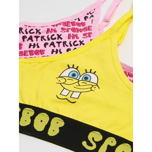 Cropp - 2 pack staników SpongeBob Kanciastoporty - wielobarwny Cropp S Cropp