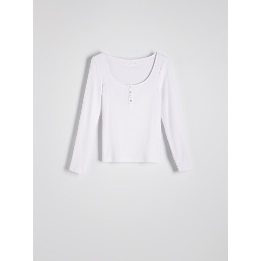 Reserved - Longsleeve z modalem - biały Reserved M Reserved