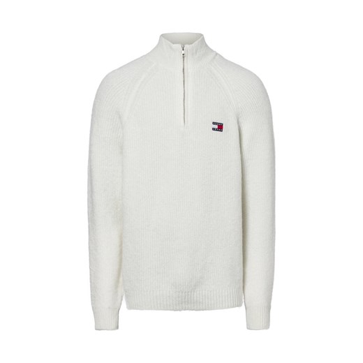 Tommy Jeans Męski sweter z dzianiny z zawartością wełny Mężczyźni Sztuczne włókno écru jednolity ze sklepu vangraaf w kategorii Swetry męskie - zdjęcie 175184978