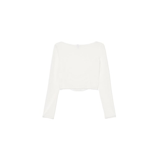 Cropp - Biała bluzka z ozdobnym marszczeniem - biały Cropp L Cropp