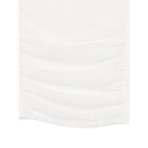 Cropp - Biała bluzka z ozdobnym marszczeniem - biały Cropp S Cropp