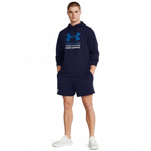 Męskie spodenki dresowe Under Armour UA Rival Terry 6in Short - granatowe ze sklepu Sportstylestory.com w kategorii Spodenki męskie - zdjęcie 175187856